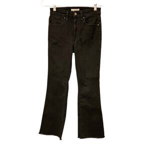 Levi's Black Women's 725 High Rise Raw Hem Bootcut Size 27